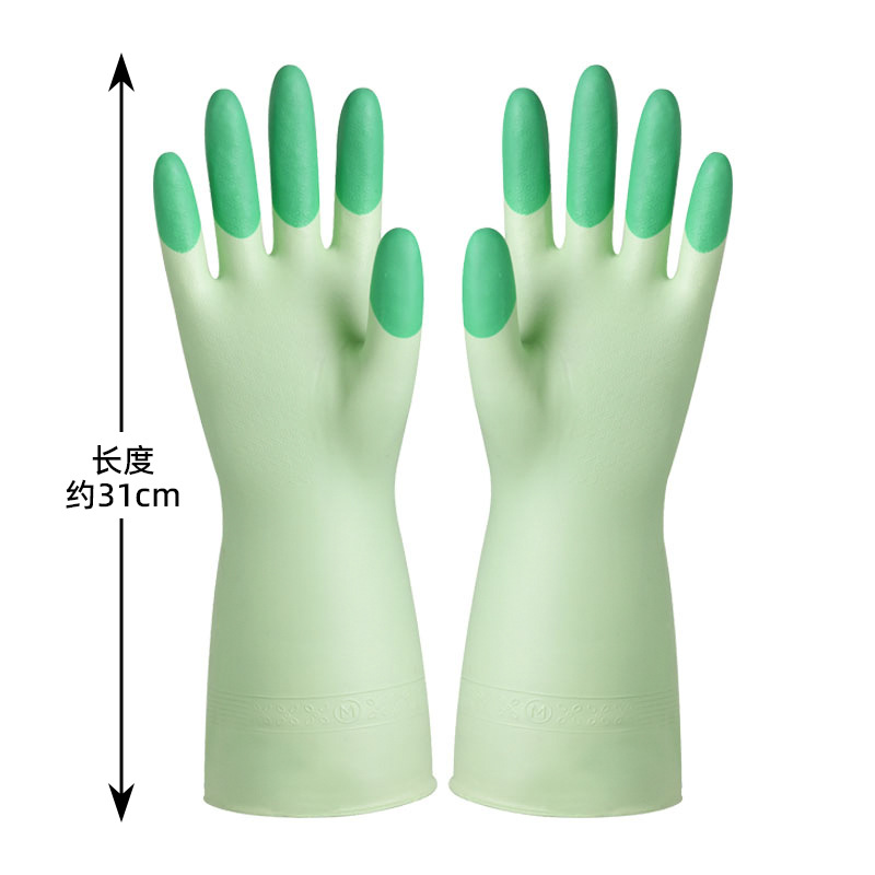 [Lightning Warehouse] guantes de látex coloridos guantes de goma de lavandería impermeable a prueba de aceite guantes domésticos de cocina femenina para lavar platos duradero image 7