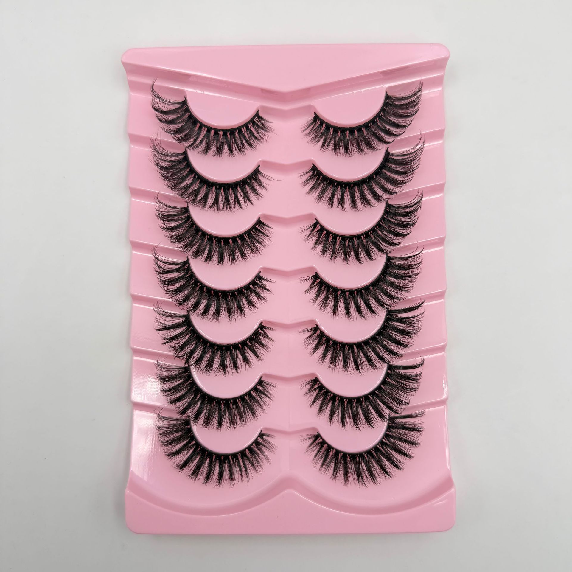 Explosiones transfronterizas de 7 pares de ojos de zorro, pestañas falsas, pestañas gruesas, pestañas de gato, pestañas falsas, pestañas alargadas, pestañas falsas