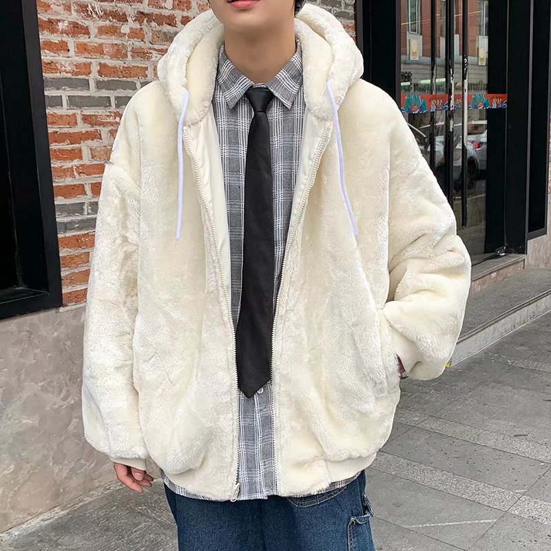 Invierno japonés versión coreana de la chaqueta acolchada de algodón con capucha de doble cara al estilo de Hong Kong