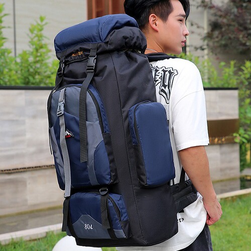 New Outdoor Hiking Backpack Men's Dual-Shoulder Bag 80L Large Capacity Travel Bag Waterproof Luggage Bag Camping Backpack