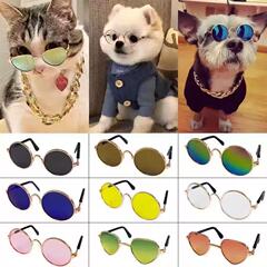 狗狗猫咪宠物眼镜拍照圆框小墨镜创意潮流玩具复古太阳镜搞怪墨镜