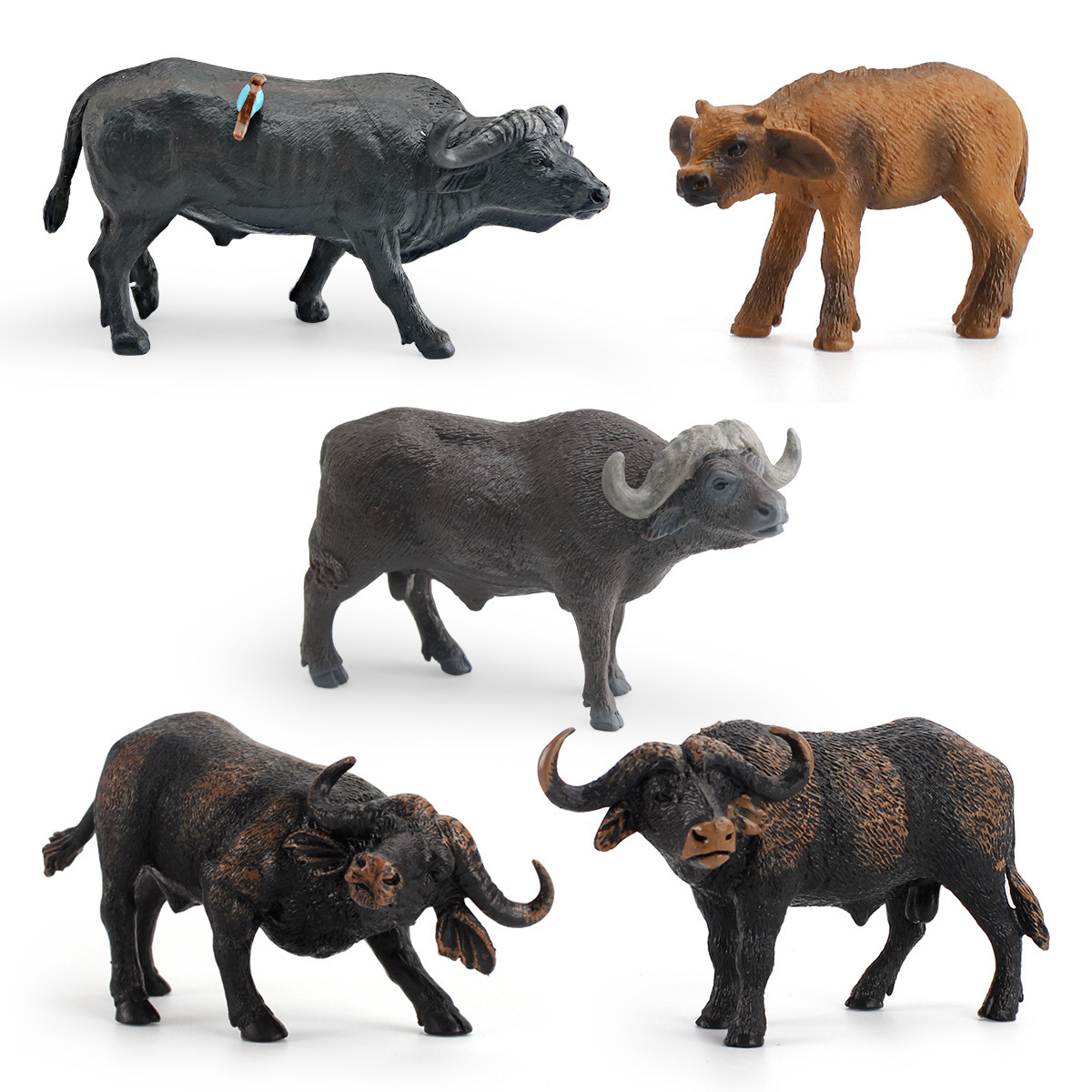 Simulación infantil de plástico animal Asia Occidental hembra caballo avestruz pingüino búfalo estática diversión educación temprana decoración juguete