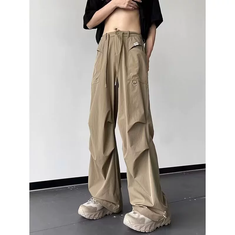  Spring skydiver, thin trend climbing trousers, 2024 years, trend of season, American style, oversize