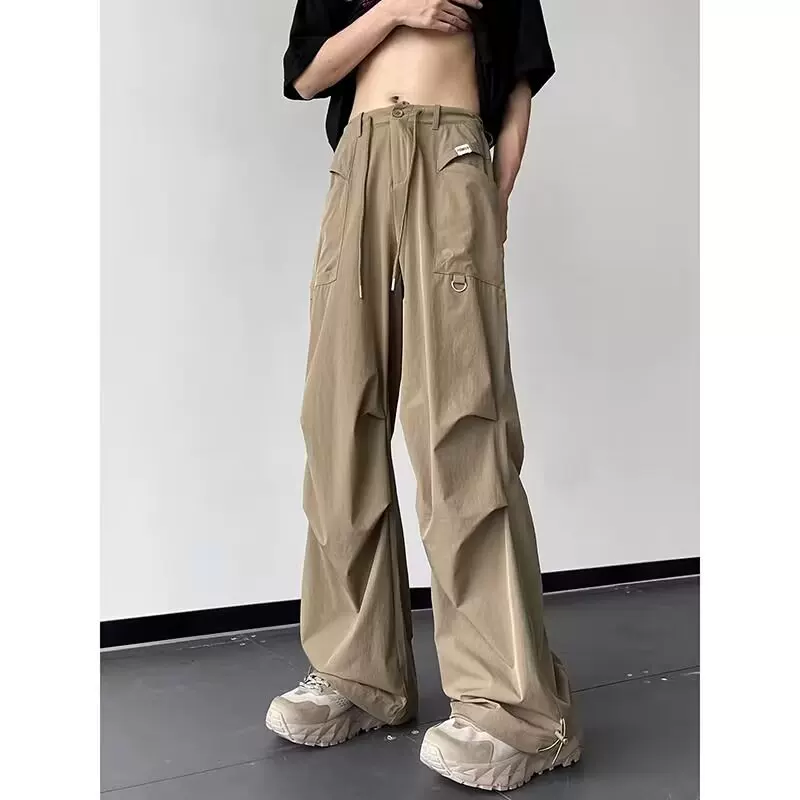  Spring skydiver, thin trend climbing trousers, 2024 years, trend of season, American style, oversize