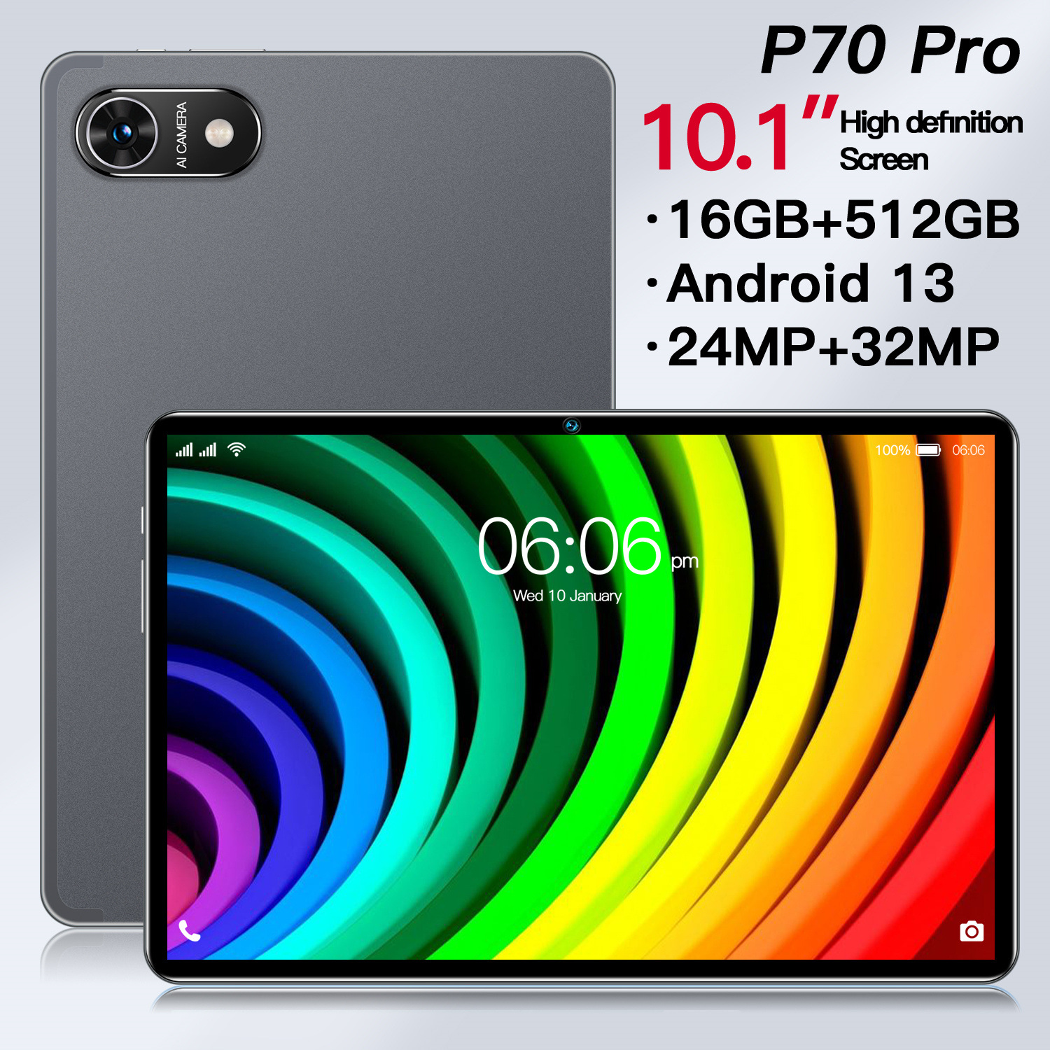 Factory Custom Cross-Border 10inch Tablet Pc P70Pro Android 512g Wifi Bluetooth 4g Calling Tk Can Be Shipped on Behalf of Others