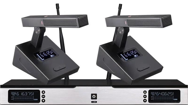 无线一拖二U段红外线自动对频会议麦克风远距离拾音