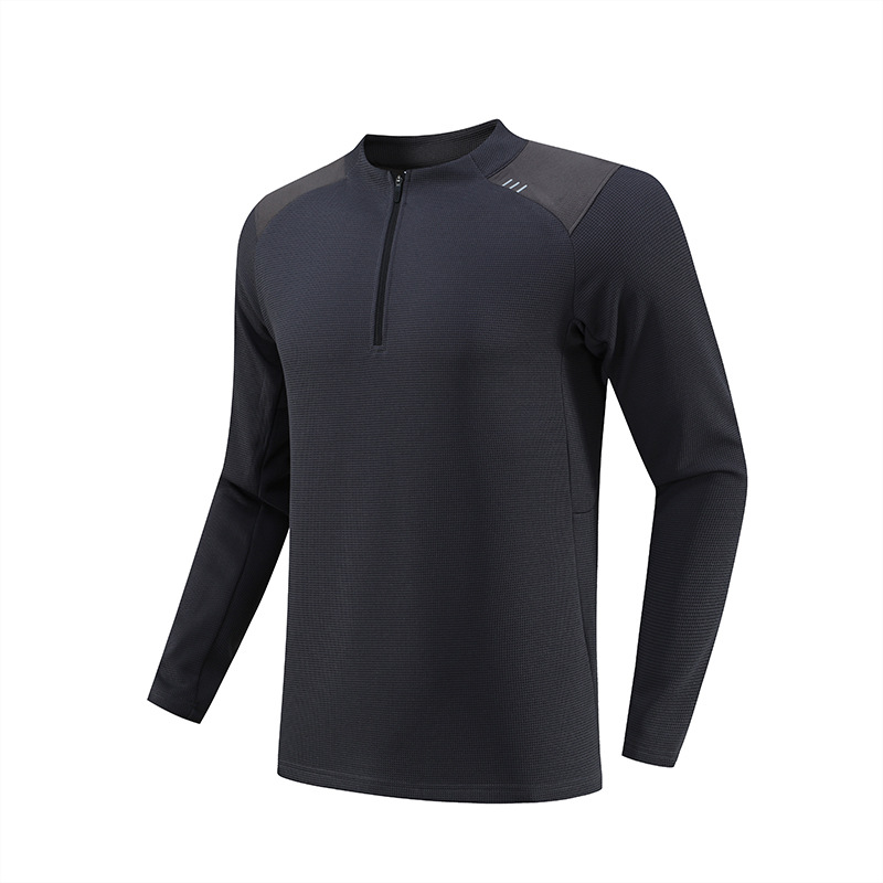 Camisa de manga larga con media cremallera para hombre lulu, ropa deportiva de secado rápido al aire libre, ropa de entrenamiento de fitness para correr, ropa de ciclismo, suéter casual