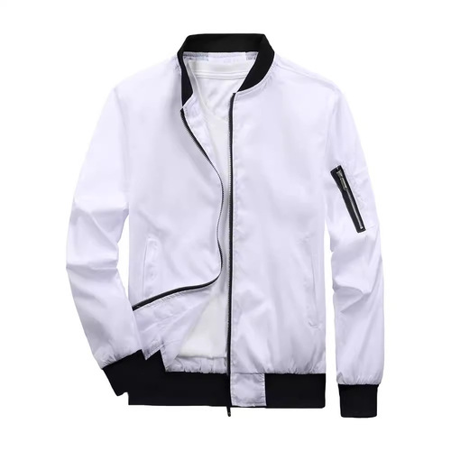 Fashion Men's Jacket Spring and Autumn Casual Thin Cardigan Youth and Middle-aged Zip-up Stand Collar Large Size Outerwear