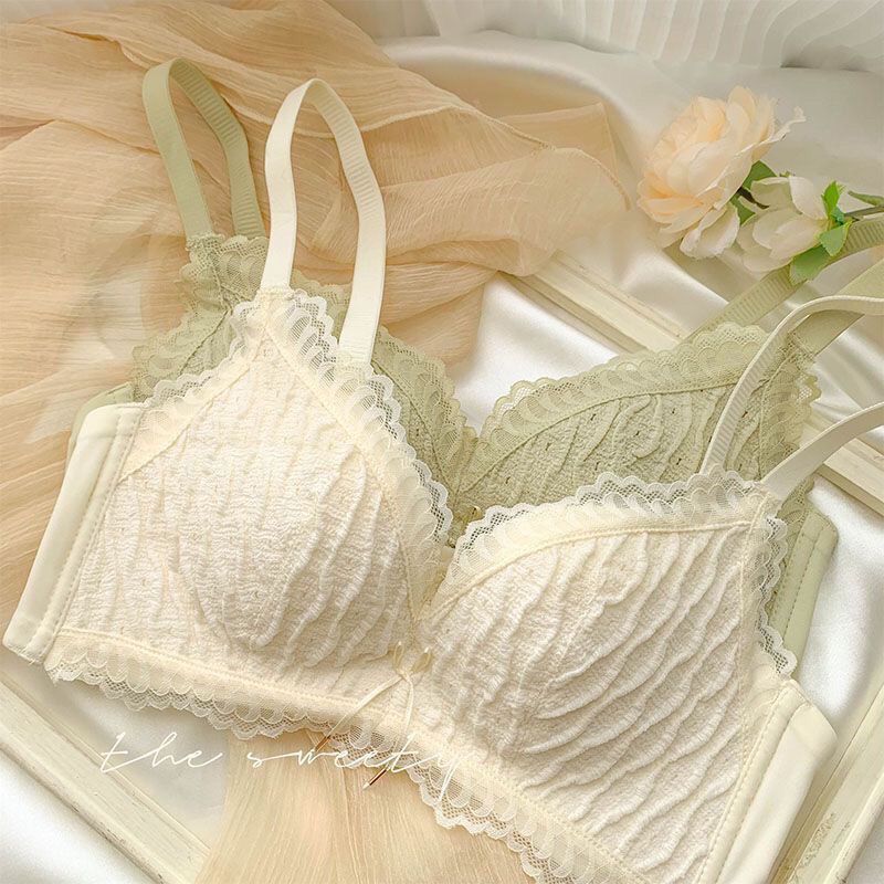Milk Layer Puff ~ French Style Girl Bra Wireless Underwear for Women with Small Bust, Push-Up New Product, Anti-Sagging, Side Breast Collection