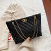 Capacious chain for leisure, shopping bag one shoulder, chain bag