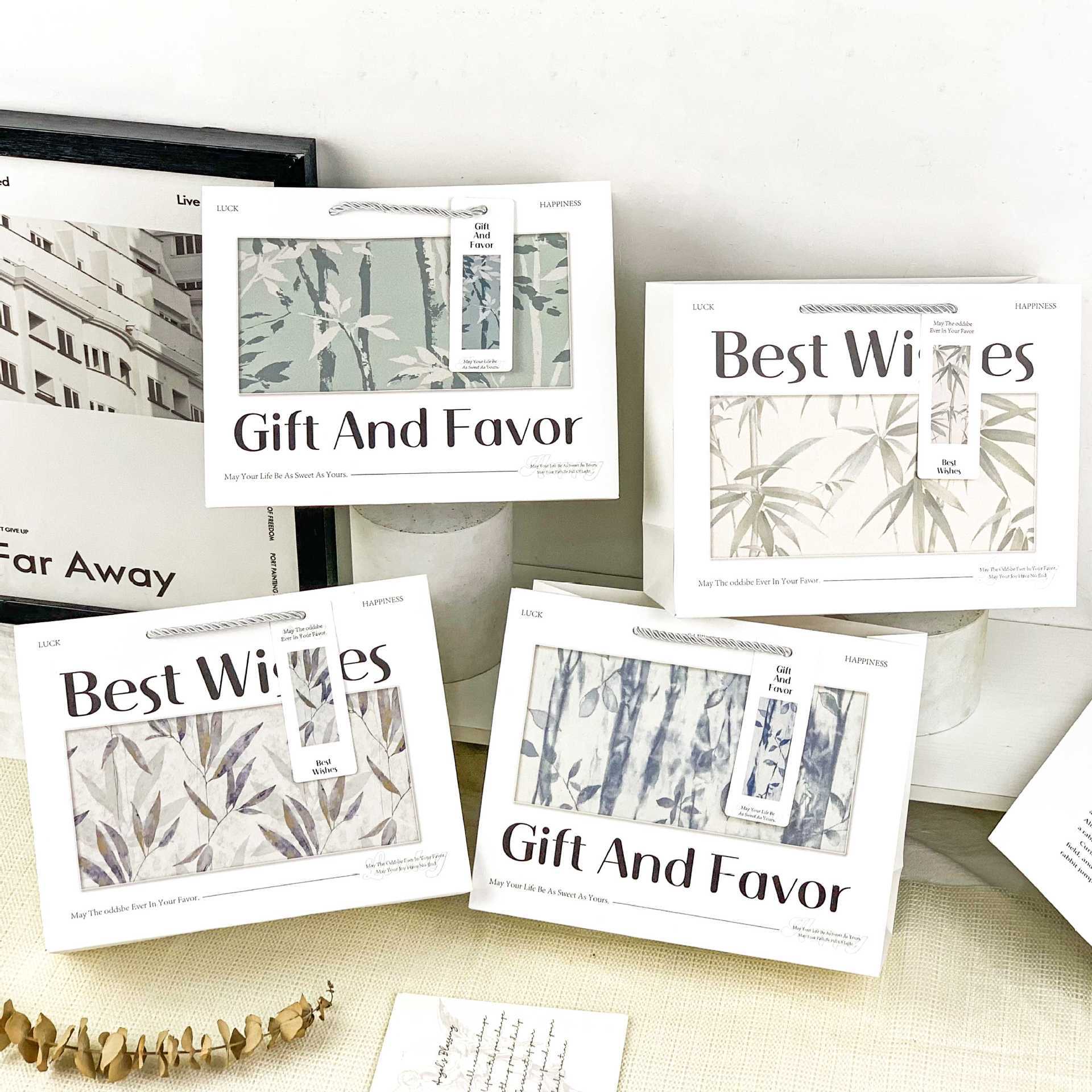 纸袋手提袋定 制带有的中式商务包带提手的时尚纸袋