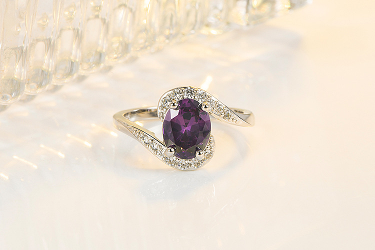 Fashion Geometric Copper Rings Plating Zircon Copper Rings