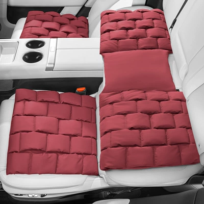 Four Seasons Pad: Seasons, Summer Anti-Stain Leather Premium Seat - 3-piece-setfront-and-rear-seat-cushions-volcano-red-anti-fouling-leather-bubble-cushion
