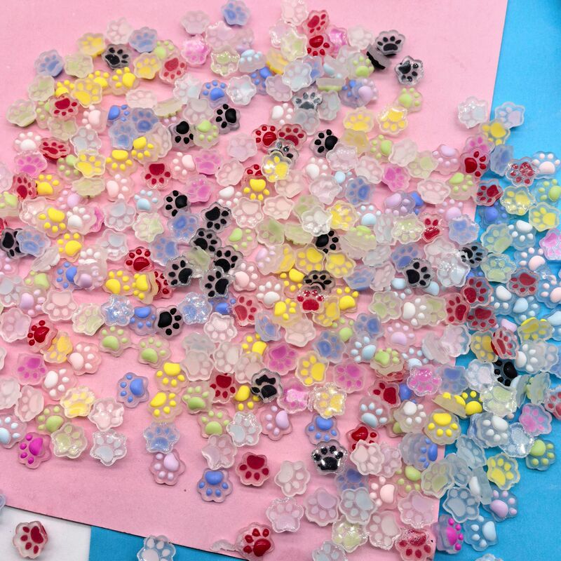 New Light-Changing Luminous Mini Cat Claw DIY Nail Art Accessories Mobile Phone Case Ornaments Earrings Popular Resin Accessories