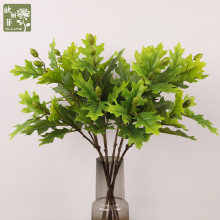 高档仿真绿植带果橡叶 森系假植物单支枫叶布置场景 婚庆仿真橡叶