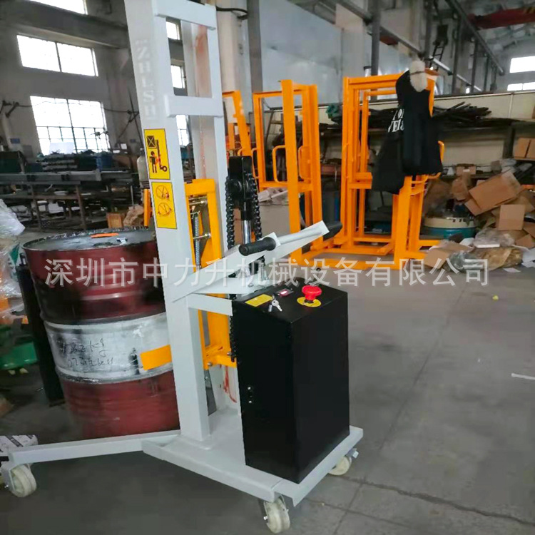 直角支腿半电动油桶堆高车 DT300半电动油桶车 装卸油桶车