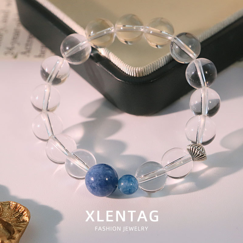 Original cristal blanco natural azul cristal pulsera nuevo estilo chino exquisito versátil para enviar a amigos y amigas DiDi pulsera de cuentas