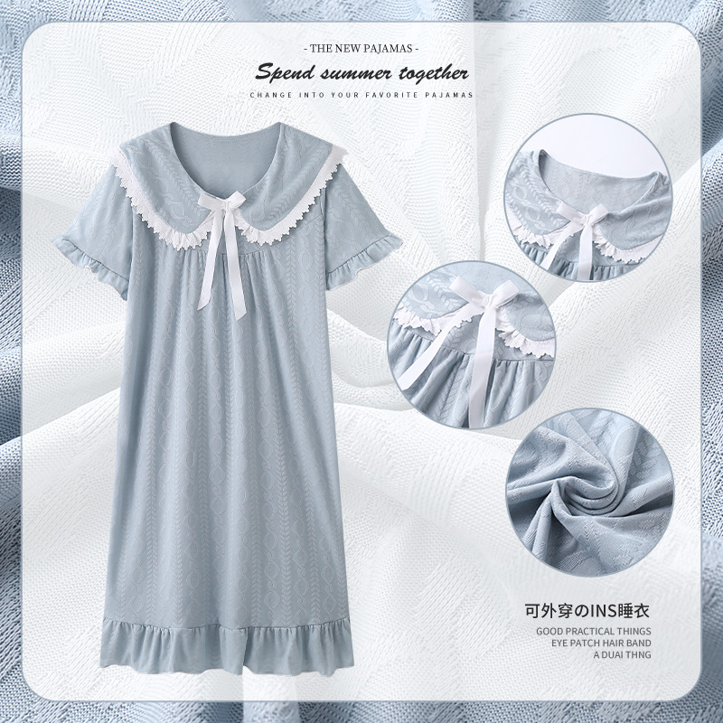 Pijama de verano de manga corta muñeca cuello de hadas corte coreana engordado pijama de tamaño grande princesa ropa de estilo doméstico