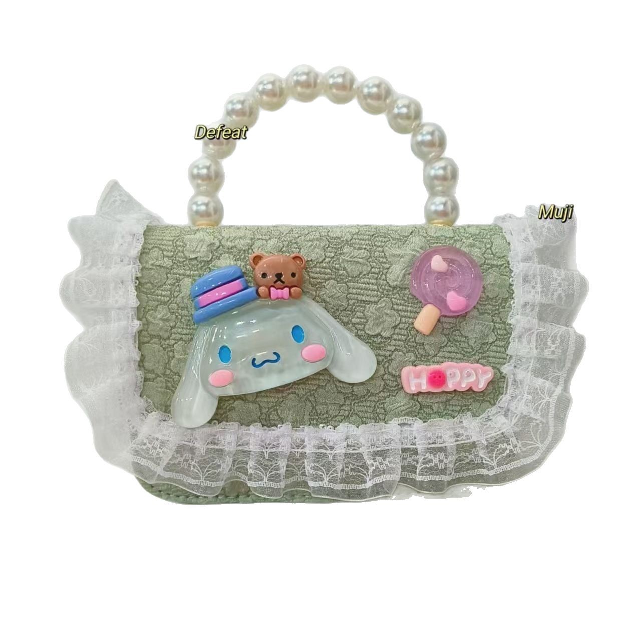 Perla bolso portátil para niños, bolso de hombro, bolso de cambio, bolso de princesa, bolso de dibujos animados, bolso de cadena, bolso cuadrado