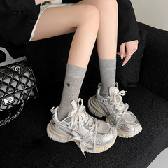 厚底老爹鞋女休閒運動鞋 春夏新款 高跟細帶時尚運動女式單鞋批發