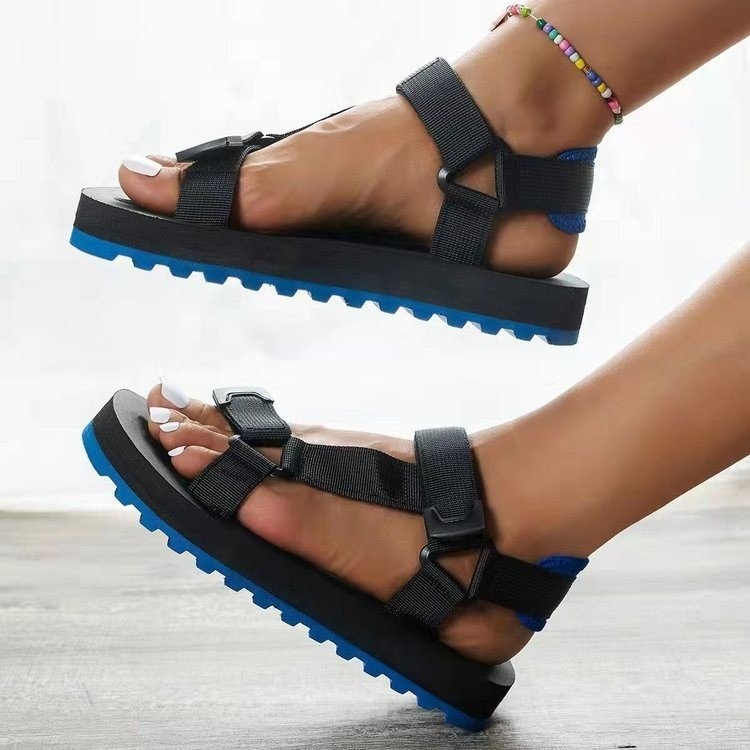 Women's Casual Vacation Color Block Round Toe Beach Sandals display picture 6