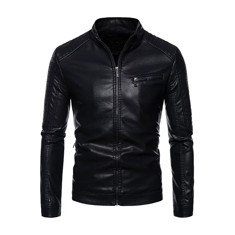 Осенняя мужская куртка из полиуретана, европейский стиль, опт, облегающий