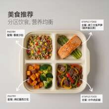 陶瓷三格四格大人专用减脂分格餐盘儿童早餐盘家用一人食月子餐盘