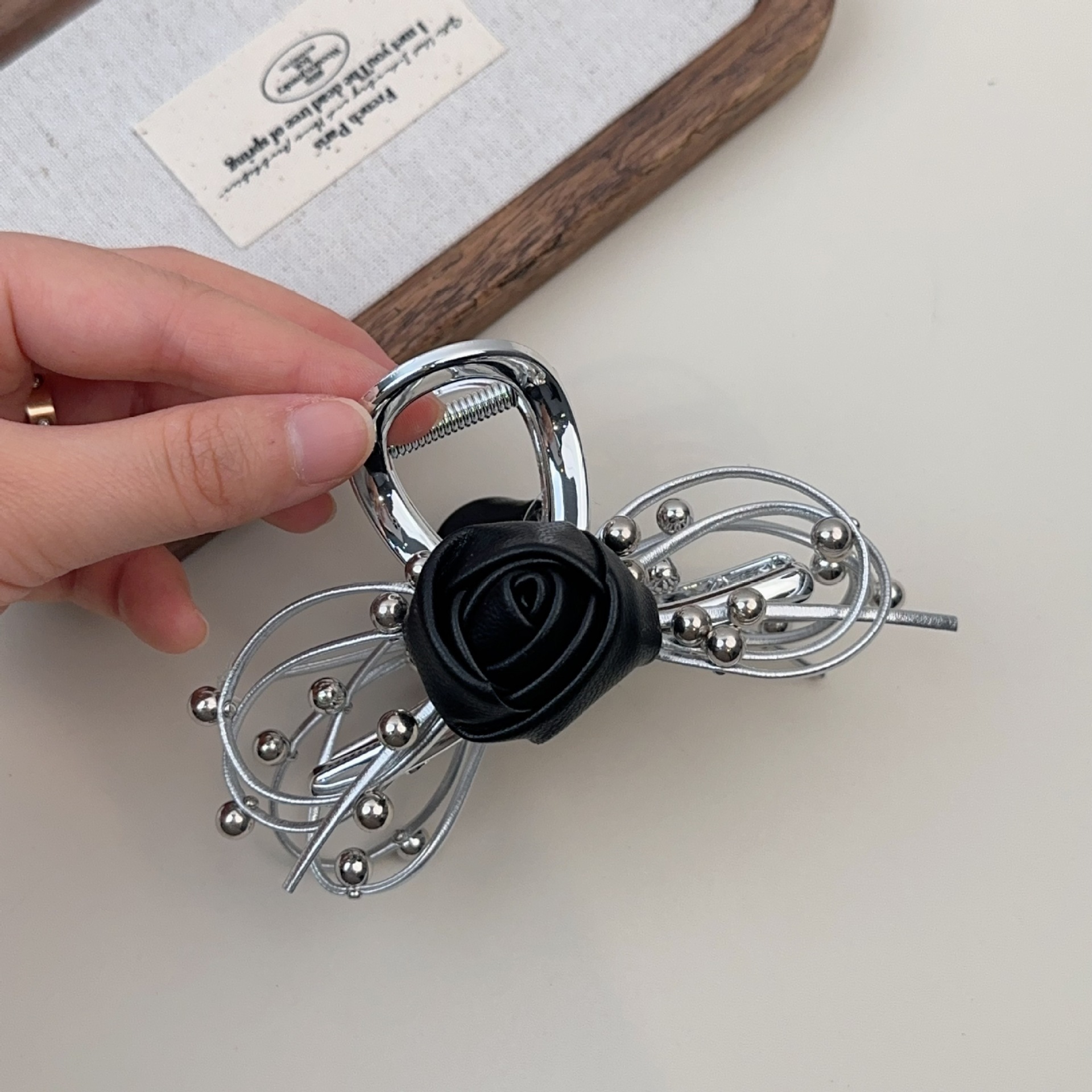 Molla per capelli a forma di rosa elegante pinza per acconciature_voghion.com