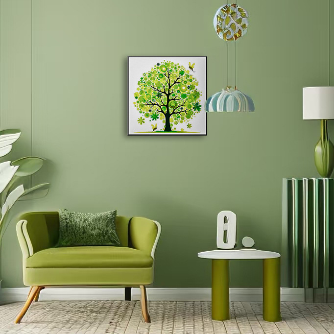 Mona Lisa Real Crosspoint Happy Tree - Ping An Moderno Minimalista Floral Plantas Pequeño Crosspoint Hecho a mano