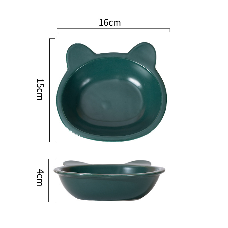 싱글 고양이 귀 그릇 - 녹색 그릇