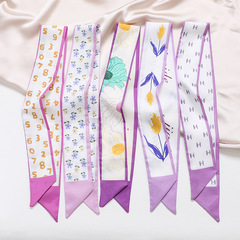 Purple-toned long ribbon ponytail braid with a bow-shaped hairband—versatile, perfect for tying bags or as a gift box accessory, paired with silk scarves and ribbons.
