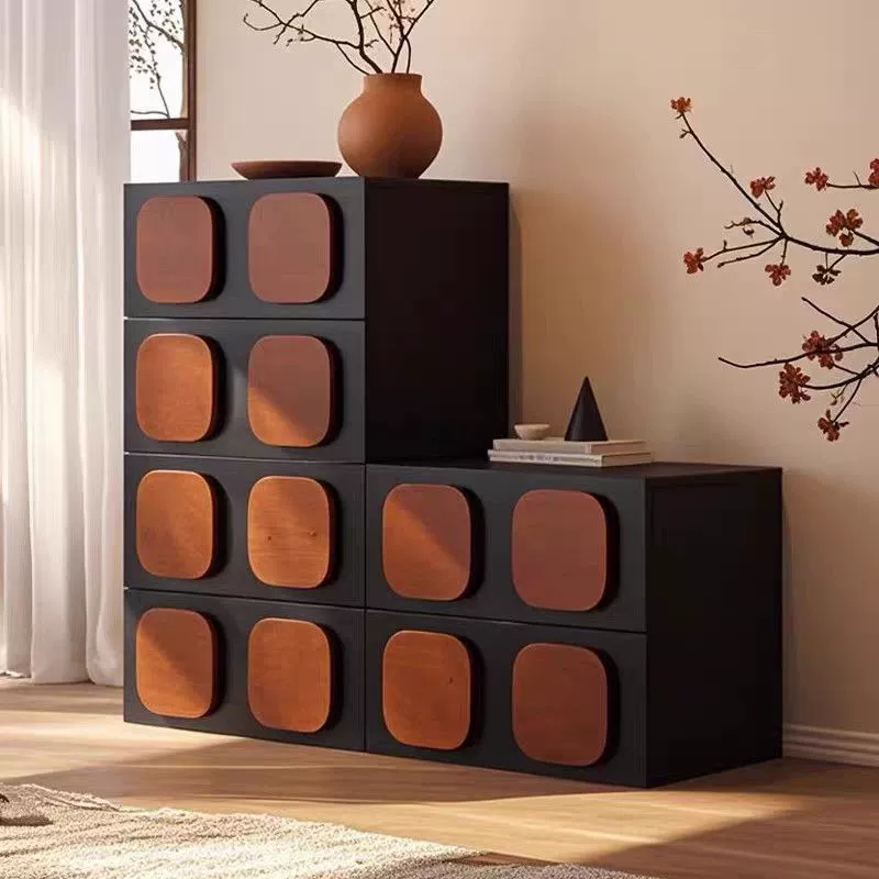 Шкаф Кармен в средневековом стиле, шкаф для хранения из цельного дерева, модульный шкаф для хранения свободной комбинации, новый шоколадный шкаф