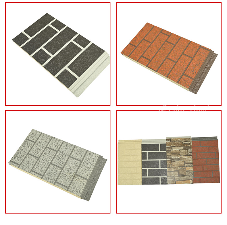 Panel de Aislamiento Decorativo Ignífugo, Panel de Aislamiento para Elevador de Casa Integrado, Casa Prefabricada, Panel de Poliuretano Metálico Tallado, Impermeable