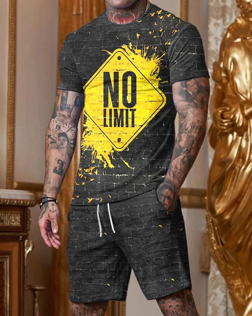 Conjunto de camisetas para hombre y mujer, moda deportiva con estampado Digital 3D, informal, más fácil para combinar, conjunto de dos piezas a la moda, 2024