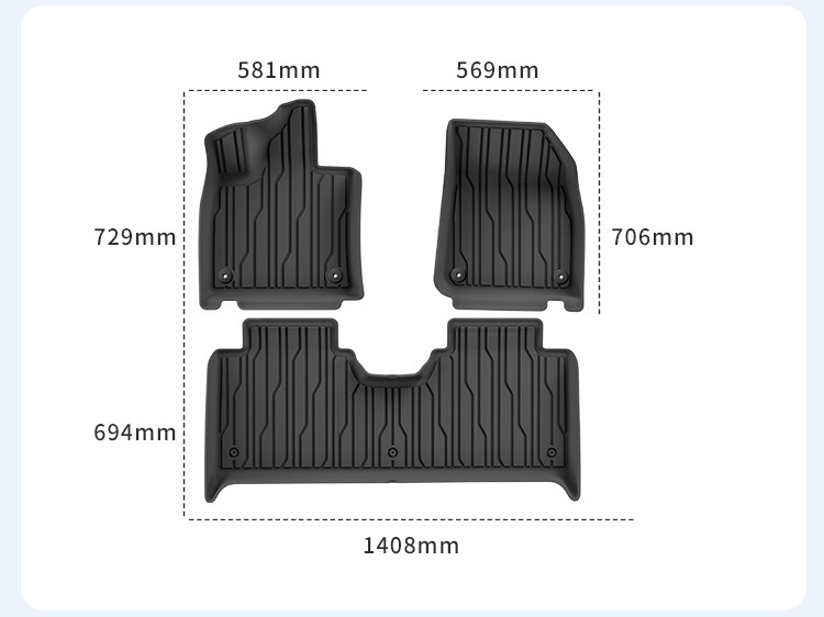 Suitable for 25-26 Models of Lynk & Co 10 Em-P Car Floor Mats, Dirt-Resistant, Special-Purpose Tpe Floor Mats and Trunk Mats