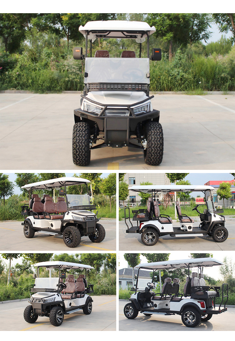 Electric Sightseeing Car, Four-Wheel, Export Model, Fuel-Powered, 2-10 Seats, Golf Cart for Tourist Areas and Golf Courses