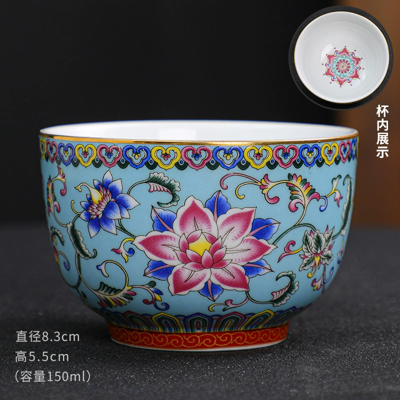 Enamel, ceramic tea cup, tea set, Birthday gift