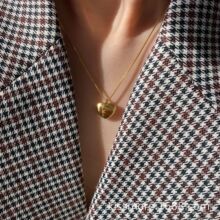 琛墨人像系列金属爱心复古项链女轻奢欧美风时尚小众高级感锁骨链