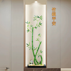 新中式节节高升竹报平安摆件客厅玄关壁龛装饰办公室开业乔迁送礼