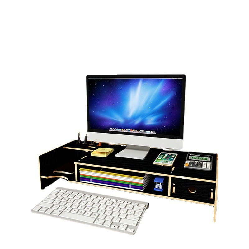 Soporte del monitor de la computadora escritorio Oficina almacenamiento cajón portátil teclado estante