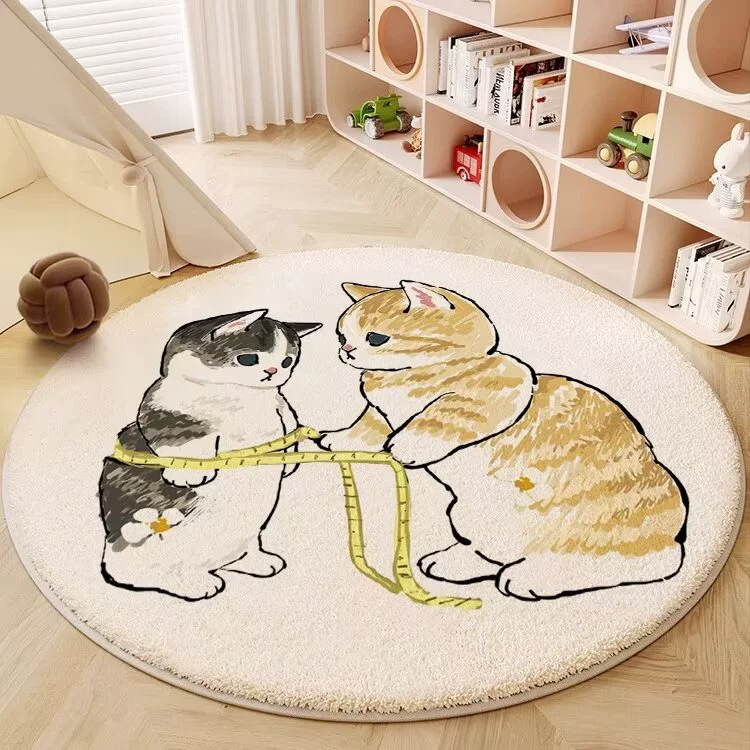 Мультяшный кот гостиная ковер милый домашний ковер спальня противоскользящий и устойчивый к грязи всасывающий ковер круглый ковер ковер ковер ковер ковер