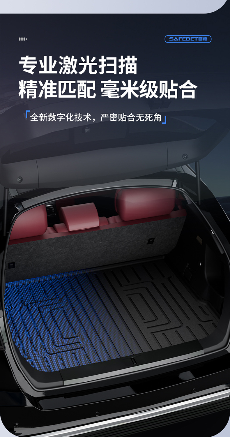 Suitable for Hongqi H6, HS3, HS5, HS6, PHEV, E-QM5, special colorful TPE car trunk mat