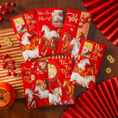 花季马年红包厂家批发越南文红包袋利是封彩色红包封可印企业logo