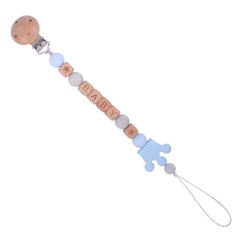 Bebé suministros Beech chupete clip DIY bebé nombre creativo de silicona corona chupete cadena anti-gota cadena