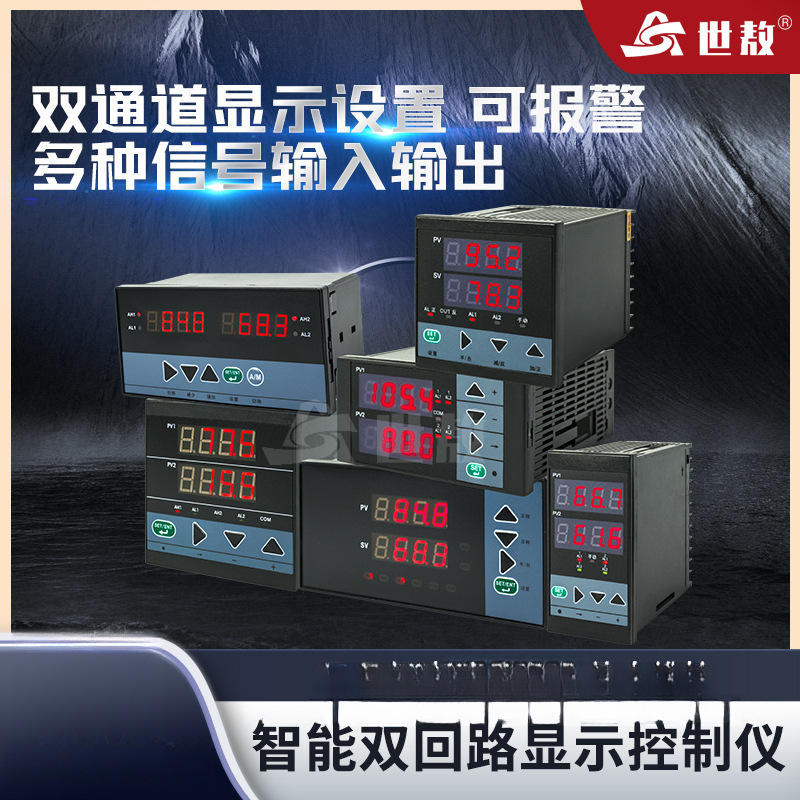 双回路显示控制仪表可调温控器变送表温度报警2通道测控仪