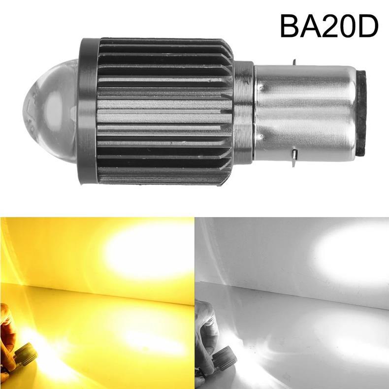 Motorcycle Headlight H4 BA20D Three-Claw White Yellow Electric Vehicle Light