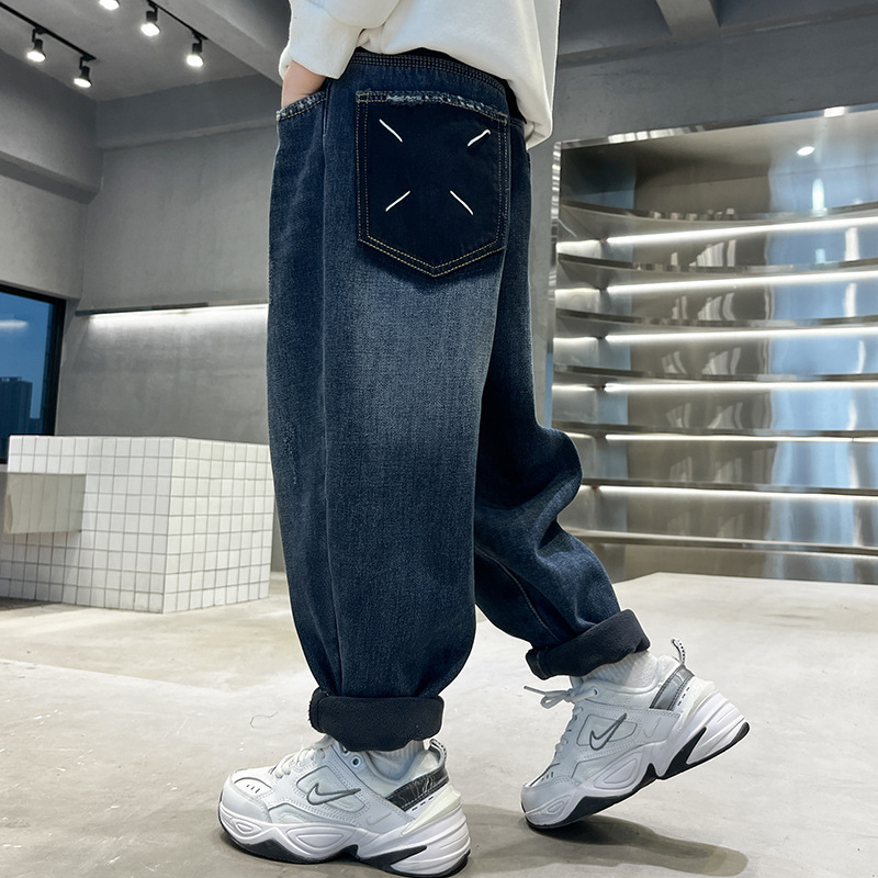 儿童装男童春装洋气裤子2025新款男孩中大童春季牛仔休闲长裤潮|undefined
