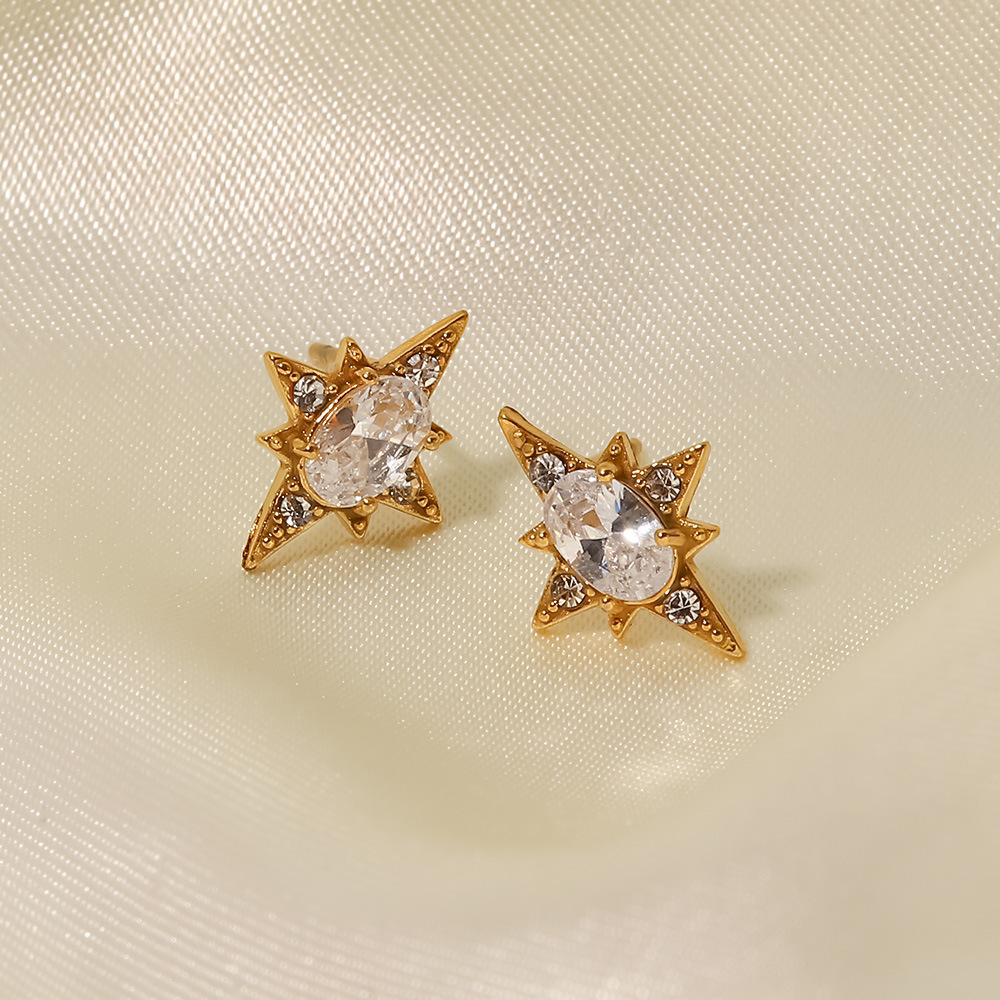 Fashion Star Stainless Steel Necklace Plating Zircon Stainless Steel Necklaces