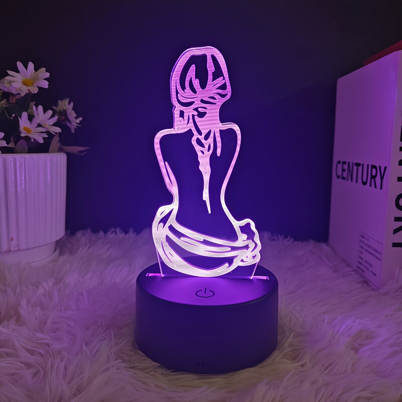 Creative Girls Yoga Sexy 3D Night Light Ornaments Desktop Luminous Led Table Lamp Bedroom Bedside Atmosphere Gift