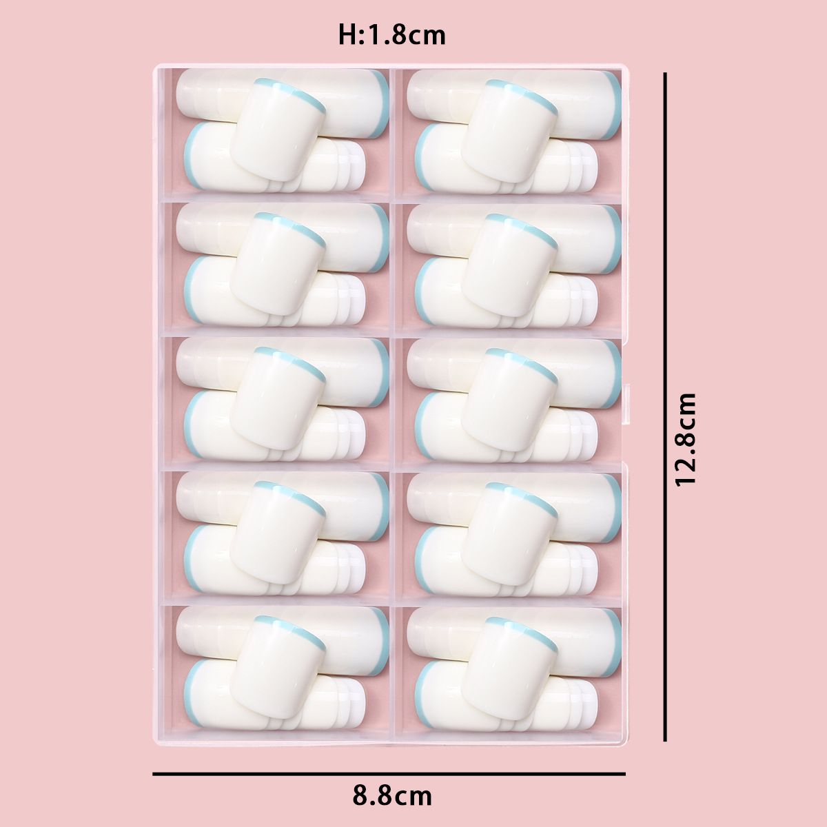 120 piezas de caja de uñas de desgaste hechas a mano alta sensación blanca pura francesa azul bordes ins uñas de desgaste desmontables